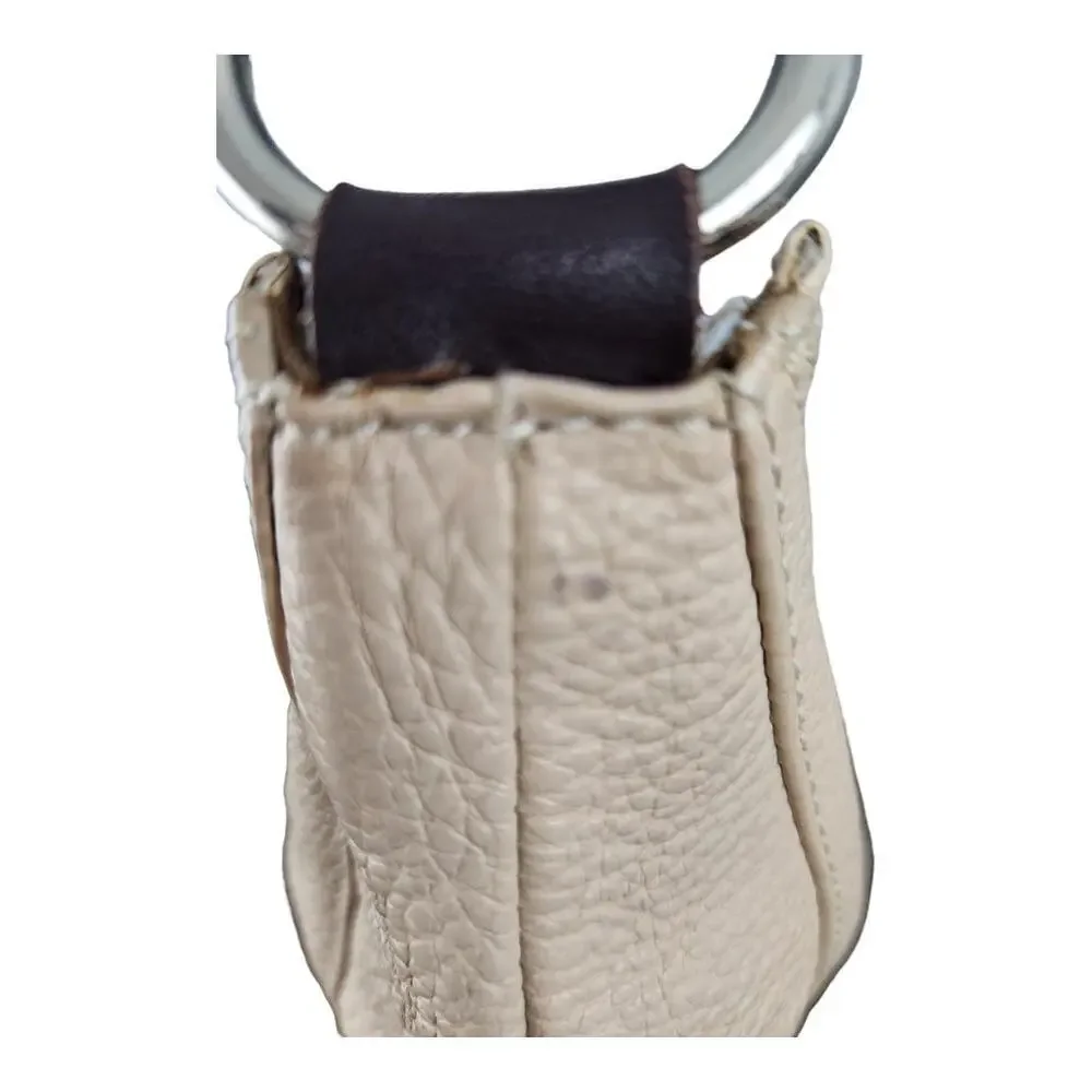 PuntoTres Genuine leather‎ hobo shoulder bag white black made in Spain purse